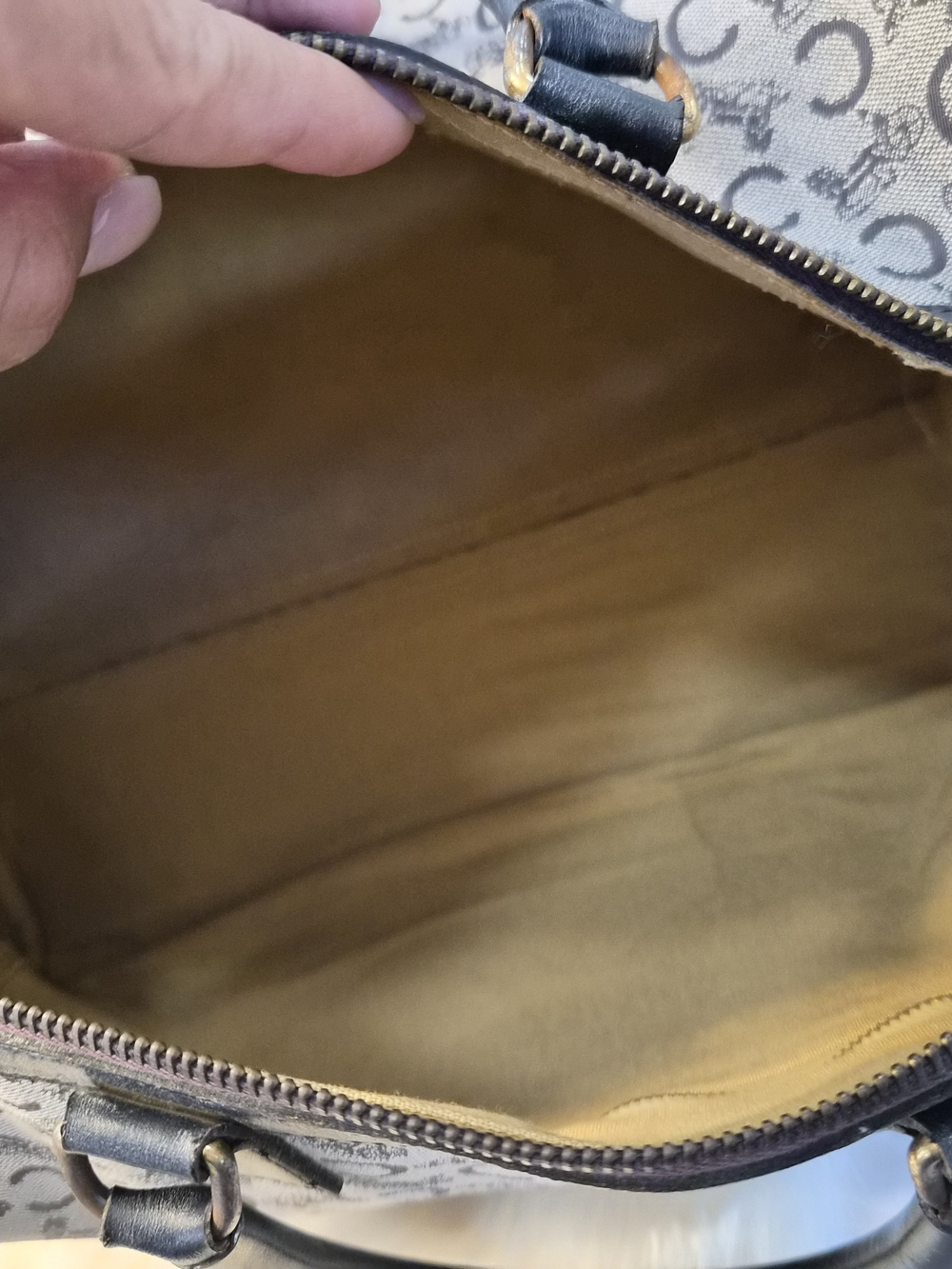 Celine Cream & Black Monogram Travel Duffle - Picture 12 of 14